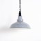 Grey Enamel Factory Pendant Lights with Black Fittings by Thorlux, 1930s 1