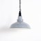 Grey Enamel Factory Pendant Lights with Black Fittings by Thorlux, 1930s, Image 1