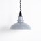 Grey Enamel Factory Pendant Lights with Black Fittings by Thorlux, 1930s 6