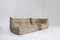 Vintage Beige Velvet Togo Modular Sofa by Michel Ducaroy for Ligne Roset, 1983, Set of 2 3