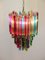 Vintage Triedri Deckenlampe aus blauem & klarem Muranoglas, 1980er 6