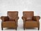 Club Armchairs in Wood and Imitation Leather, Set of 2, Image 1