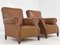 Club Armchairs in Wood and Imitation Leather, Set of 2 2