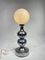 Lámpara de mesa de acero y vidrio al estilo de Reggiani, Italia, años 60, Imagen 2