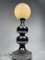 Lámpara de mesa de acero y vidrio al estilo de Reggiani, Italia, años 60, Imagen 6