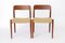 Vintage Model 75 Dining Chairs in Teak with Papercord Seats by Niels Otto Møller for J.L. Møllers, Denmark, 1950s, Set of 2 5