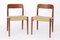Vintage Model 75 Dining Chairs in Teak with Papercord Seats by Niels Otto Møller for J.L. Møllers, Denmark, 1950s, Set of 2, Image 1