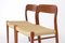 Vintage Model 75 Dining Chairs in Teak with Papercord Seats by Niels Otto Møller for J.L. Møllers, Denmark, 1950s, Set of 2, Image 2