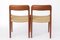 Vintage Model 75 Dining Chairs in Teak with Papercord Seats by Niels Otto Møller for J.L. Møllers, Denmark, 1950s, Set of 2 3