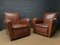 French Square Back Leather Club Chairs, 1920s, Set of 2, Image 2