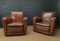 French Square Back Leather Club Chairs, 1920s, Set of 2, Image 5