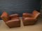 French Square Back Leather Club Chairs, 1920s, Set of 2, Image 7