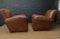 French Square Back Leather Club Chairs, 1920s, Set of 2 6