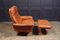 DS50 Reclining Swivel Chair and Stool from de Sede, 1970s, Set of 2 6
