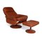 DS50 Reclining Swivel Chair and Stool from de Sede, 1970s, Set of 2 2