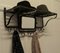 French Art Deco Iron Hat and Coat Rack with Shelf & Mirror in the Style of Pullman, 1930s, Image 2