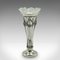 Kleine englische edwardianische Jugendstil Vase aus Silber & Glas, 1910er 5