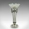 Kleine englische edwardianische Jugendstil Vase aus Silber & Glas, 1910er 4