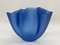 Vase Cartoccio Bleu Soufflé à la Bouche par Pietro Chiesa pour Fontana Arte, Italie 1