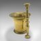 English Victorian Apothecary Mortar and Pestle in Brass, 1850s, Set of 2, Image 10