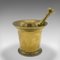 English Victorian Apothecary Mortar and Pestle in Brass, 1850s, Set of 2 5