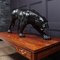 Large Leather Covered Panther Sculpture, 1950s 4