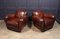 French Leather Moustache Back Club Chairs, 1930s, Set of 2 8