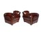 French Leather Moustache Back Club Chairs, 1930s, Set of 2 3