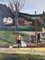 Schwedischer Künstler, Nachbarschaftsleben, 1950er, Öl auf Leinwand, Gerahmt 4
