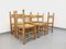Vintage Brutalist Chairs in Oak and Straw, 1960s, Set of 6, Image 3