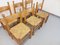 Vintage Brutalist Chairs in Oak and Straw, 1960s, Set of 6 10