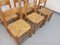 Vintage Brutalist Chairs in Oak and Straw, 1960s, Set of 6, Image 12