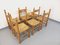 Vintage Brutalist Chairs in Oak and Straw, 1960s, Set of 6, Image 15