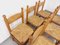 Vintage Brutalist Chairs in Oak and Straw, 1960s, Set of 6 11