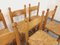 Vintage Brutalist Chairs in Oak and Straw, 1960s, Set of 6 7