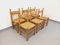Brutalistische Vintage Stühle aus Eiche & Stroh, 1960er, 6er Set 5