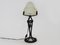 Art Deco Mushroom Lamp in Glass and Wrought Iron, 1930s, Image 1