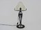 Art Deco Mushroom Lamp in Glass and Wrought Iron, 1930s, Image 2