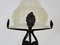 Art Deco Mushroom Lamp in Glass and Wrought Iron, 1930s 4