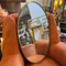 Mid-Century Modern Italian Oval Brass Wall Mirror in the style of Gio Ponti, 1950s 9