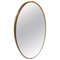 Mid-Century Modern Italian Oval Brass Wall Mirror in the style of Gio Ponti, 1950s, Image 1