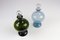 Danish Art Deco Blue and Green Glass Decanters, 1930s, Set of 2 3