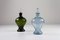 Danish Art Deco Blue and Green Glass Decanters, 1930s, Set of 2 17