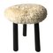 Danish Stool in Sheep Upholstery, 196os 1