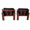 Cubist Armchairs in Teak and Black Leather by Esko Pajamies, Finland, 1960s, Set of 2, Image 2