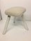 Danish Painted Beech Stool with Faux Sheep Seat, 1960s 4