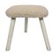 Danish Painted Beech Stool with Faux Sheep Seat, 1960s 1