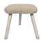 Danish Painted Beech Stool with Faux Sheep Seat, 1960s, Image 1