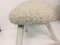 Danish Painted Beech Stool with Faux Sheep Seat, 1960s 2