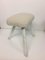 Danish Painted Beech Stool with Faux Sheep Seat, 1960s 5